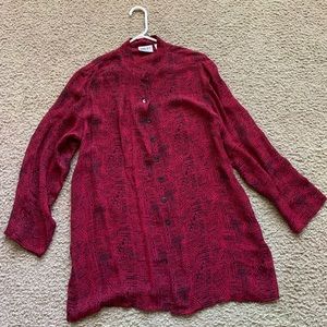 Chico’s Red & Black Button Down Shirt Women’s